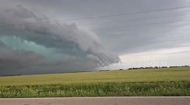Shelf cloud spotted south of Abilene, Kansas