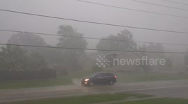 Intense Thunderstorm Hits Grimes IA