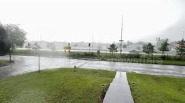 Intense Thunderstorm Hits Tulsa, OK