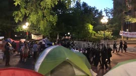 US: Protesters And Police Clash During Removal Of Encampment At University Of Michigan 2