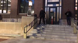 US: Protesters And Police Clash During Removal Of Encampment At University Of Michigan