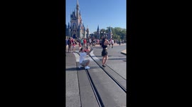 Heartfelt proposal unfolds in the fairy-tale ambiance of Disney's Magic Kingdom