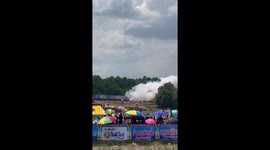 Homemade spinning helix rocket launches at festival in Thailand