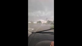 Kansas storm chaser captures flying debris amid potential tornado