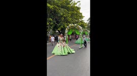Women join Santacruzan at the Flores de Mayo festival parade in the Philippines