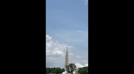 Incredible homemade spinning helix rocket soars into sky