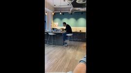Jon Cornwell eating lunch