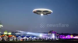 World's first intelligent manned flying saucer takes flight over eastern China's scenic skies