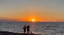 Vibrant Orange Sunrise At Dania Pier