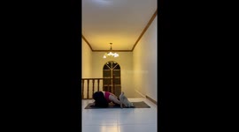 Pet cat copies owner's yoga pose