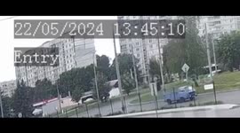 CCTV VIDEO The moment of the morning strike of the UMPB D-30 of the Russian Armed Forces on Kharkov  As a result, 13 people were injured and 8 high-rise buildings were damaged.