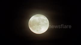 Spectacular full Flower Moon seen rising in Kent, UK