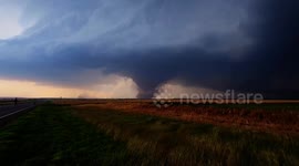 Storm chaser captures incredible moment TWO huge tornadoes touch down in Oklahoma