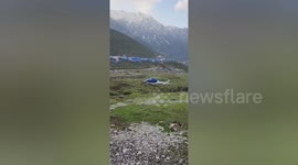 Helicopter pilot makes incredible safe landing after tailspin