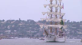 USA: Mexico’s only tall ship, the ARM Cuauhtemoc makes port in San Diego