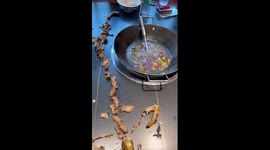 Chinese diner assembles quirky creature with duck bones after finishing meal