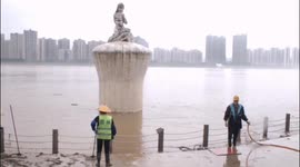 China: Beijiang River Flood Recedes in Qingyuan