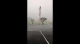 Hailstorm hits Lake Dallas, TX amid strong winds and rain