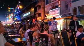 Visitors to Walking Street, also called Bui Vien Street, Ho Chi Minh City, Vietnam, Asia