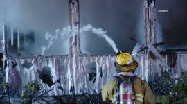 USA: Mobile Home Burns in Chatsworth, LA