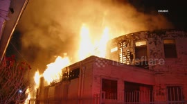 USA: Abandoned Church Fire in Historic South-Central Los Angeles