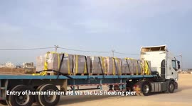 Gaza Strip: Enrty of humanitariam aid via the US floating pier