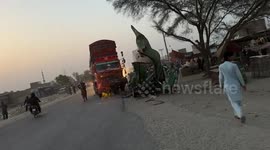 11 killed, 15 injured in van-truck collision in Pakistan's Punjab