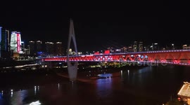 China: Hongya Cave Night View in Chongqing