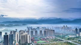 China: Jinfo Mountain Flowing Waterfall Meteorological Landscape in Chongqing