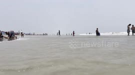 Memorial Day Beach Crowds On Mustang Island