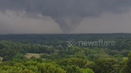 Tornado north of Goreville Illinois, aerial view