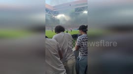 Stewards tackle protester storming onto pitch at cup final in France