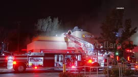 USA: Fire at Carls Jr in West Covina, LA