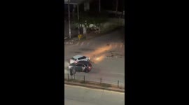 SUV rams car and runs over people in road rage incident in India