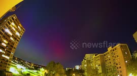 Northern lights illuminate Dietzenbach, Germany