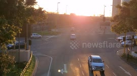 South Africa: Cars Driving City Intersection in Cape Town