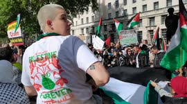 Rafah Holocaust protest opposite Downing street, London, UK