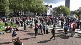 Pro-Palestine sit-in in Nantes, France following deadly israeli attack on Rafah, Gaza.