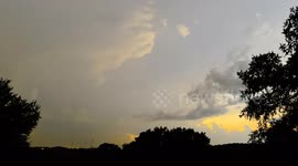 Lightning Display From Thunderstorm Clouds Offset By Evening Sun Part 1 (4K)