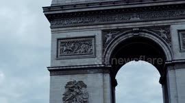Giant picnic held on the Champs-Elysees, Paris