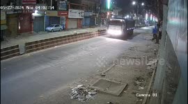 Motorcyclist knocked off bike by car in shocking hit and run incident captured in northern India