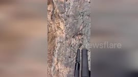 Stranded rock climbers rescued from cliff in the Balearic Islands, Spain