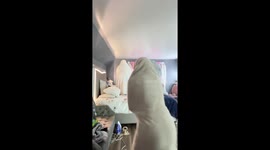 Hilarious sheet-wrapped bed jump fail and dance recovery