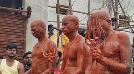 Devotees drink, bathe in 108 kilos of chili powder to ward off evil sprits in India
