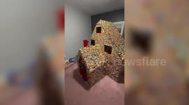 Lego-obsessed mum makes life-sized dog houses for her pooch