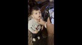 Little boy left in tears over beard filter prank