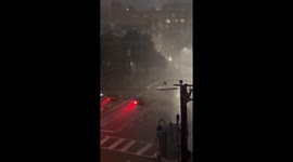Texas targeted by severe storms after deadly weekend tornadoes .footage shows extreme winds