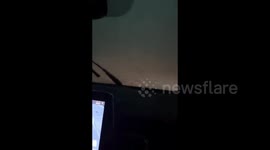 USA: Wind, Hail and Overturned 18 Wheeler on Highway 80 in Terrell, Texas