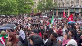 France: Thousands of protesters fill the Place de la Republique in central Paris in support of Palestine