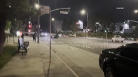 USA: LAPD Clears Street Takeover in Sylmar